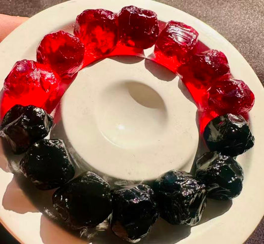 Red & Black Crystal Beaded Bracelet – The Warrior’s Fusion of Passion & Protection product photo